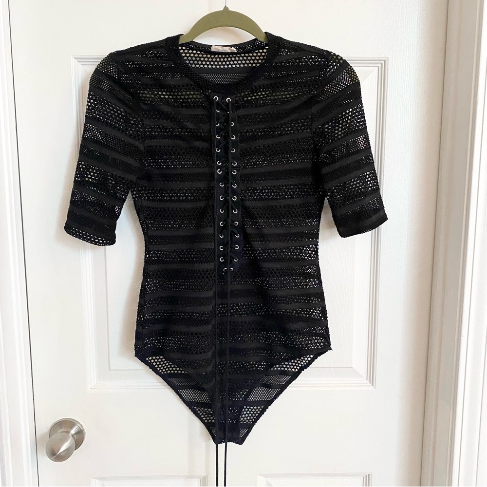 ⭐️ SOLD ⭐️ Black netted dolls kill bodysuit